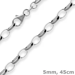 5mm Erbskette Silberkette Collier Halskette aus 925 Silber rhodiniert 45cm