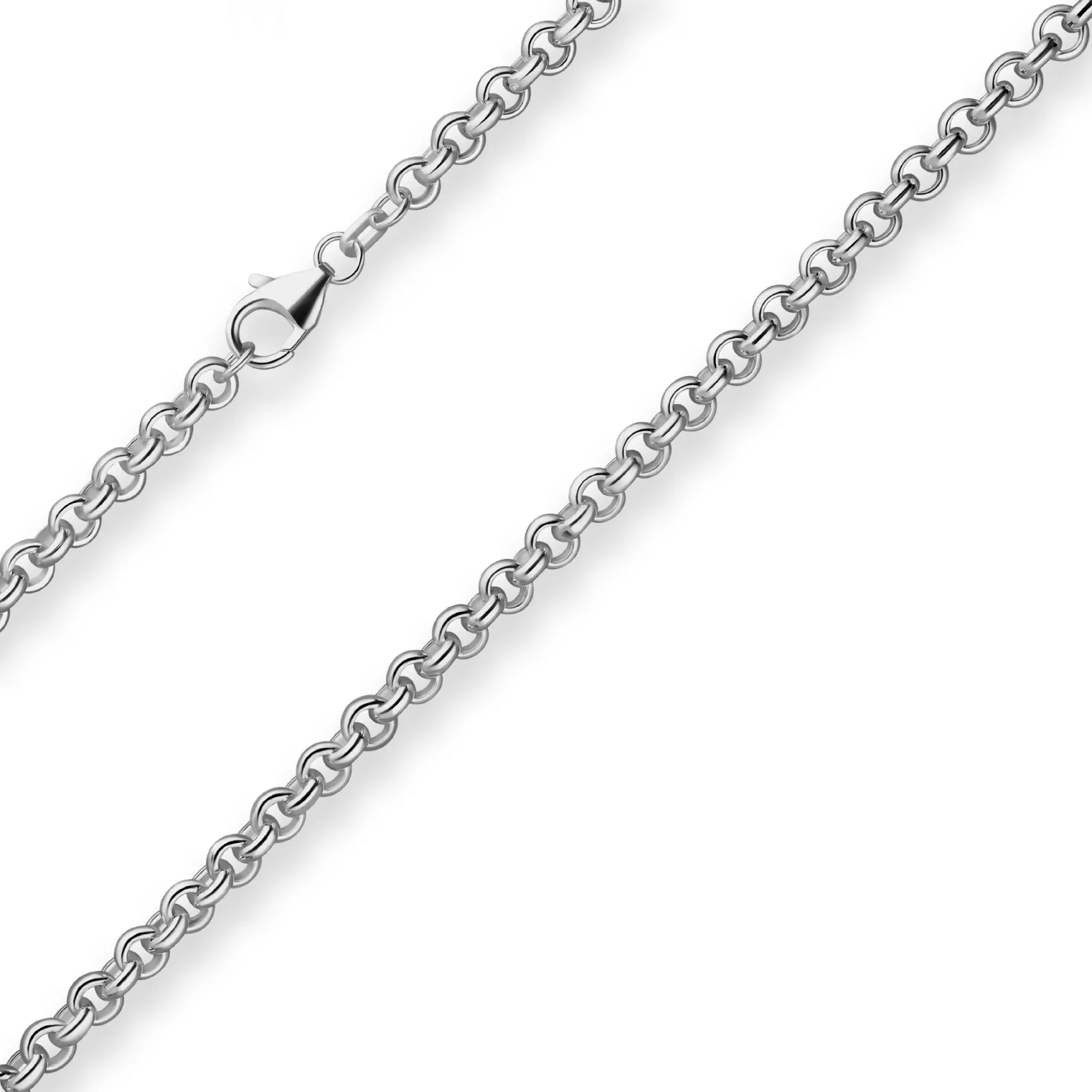 5,1mm Erbskette Silberkette Collier Halskette aus 925 Silber rhodiniert 50cm