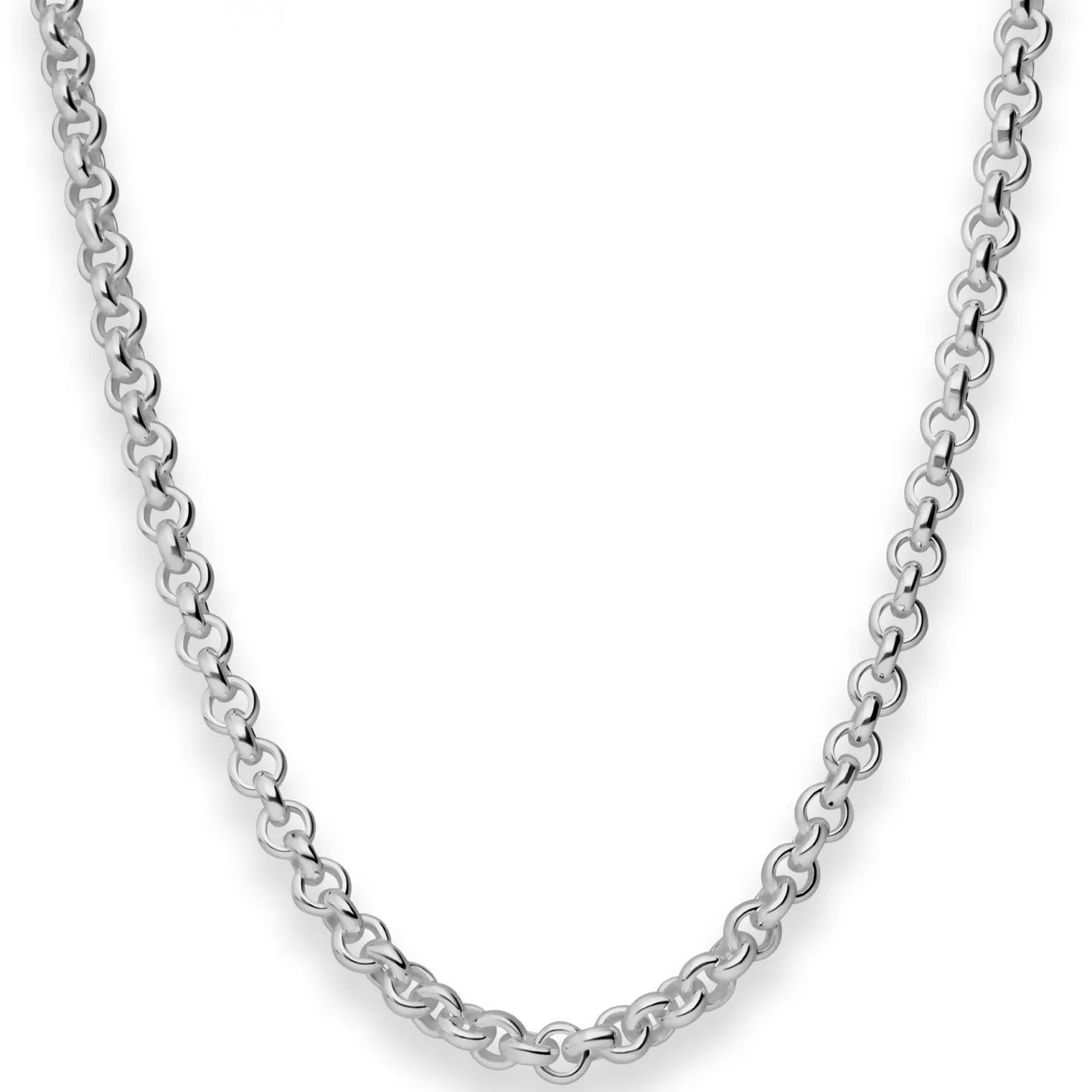 5,1mm Erbskette Silberkette Collier Halskette aus 925 Silber rhodiniert 50cm