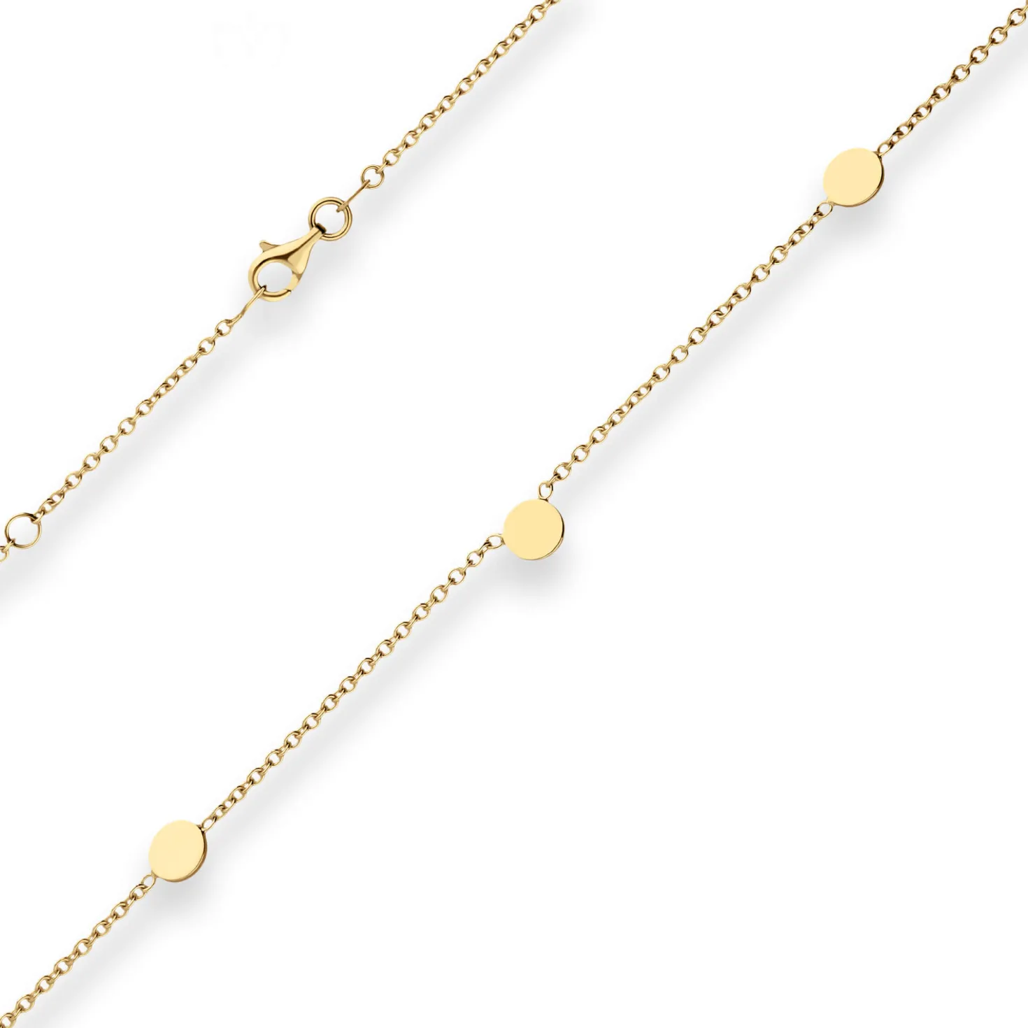 1,7mm Fantasiekette Armband aus 585 Gold Gelbgold 19cm mit Zwischenöse