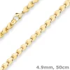 4,9mm Fantasiekette Goldkette Collier Halskette aus 585 Gold Gelbgold 50cm