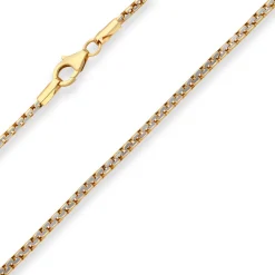 2,5mm Fantasiekette Goldkette Collier Halskette aus 585 Gold gelb/weiß 42cm