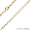 2,7mm Fantasiekette Goldkette Collier Halskette aus 585 Gold Gelbgold 50cm