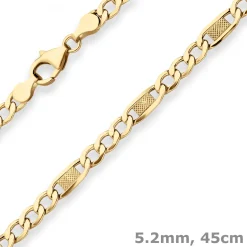 5,2mm Fantasiekette Goldkette Collier Halskette aus 333 Gold Gelbgold 45cm