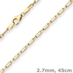 2,7mm Fantasiekette Goldkette Collier Halskette aus 585 Gold Gelbgold 45cm