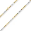 3,7mm Fantasiekette Goldkette Collier Halskette aus 585 Gold gelb/weiß 50cm