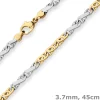 3,7mm Fantasiekette Goldkette Collier Halskette aus 375 Gold gelb/weiß 45cm