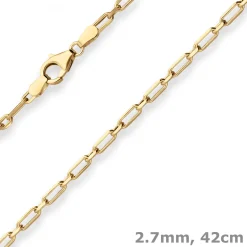 2,7mm Fantasiekette Goldkette Collier Halskette aus 585 Gold Gelbgold 42cm