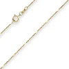 1mm Fantasiekette Goldkette Collier Halskette aus 585 Gold Gelbgold 50cm
