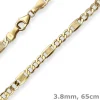 3,8mm Fantasiekette Goldkette Collier Halskette aus 333 Gold Gelbgold 65cm