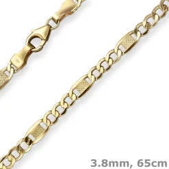 3,8mm Fantasiekette Goldkette Collier Halskette aus 333 Gold Gelbgold 65cm