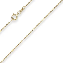 1mm Fantasiekette Goldkette Collier Halskette aus 585 Gold Gelbgold 46cm