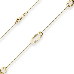 1,3mm Fantasiekette Goldkette Collier Ovale Halskette aus 750 Gold Gelbgold 45cm