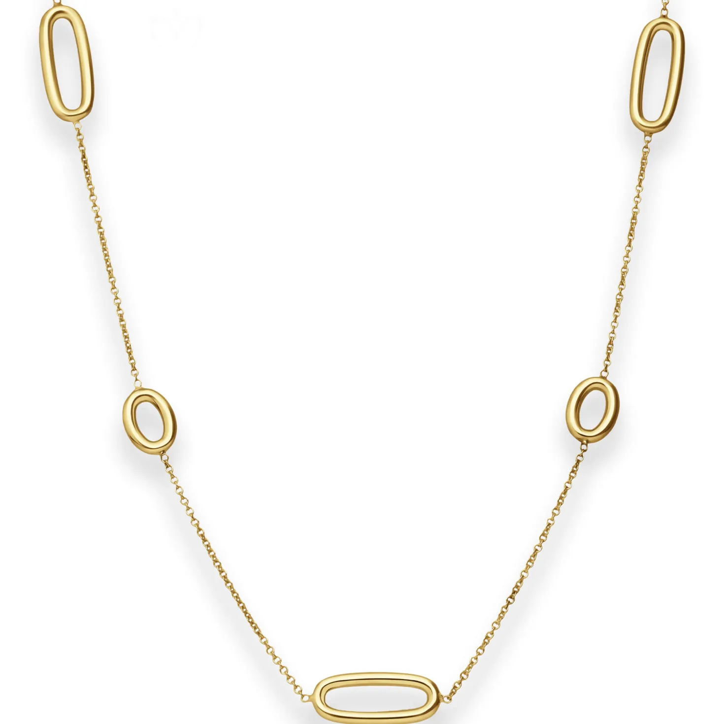 1,3mm Fantasiekette Goldkette Collier Ovale Halskette aus 585 Gold Gelbgold 45cm