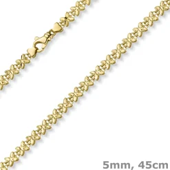 5mm Fantasie Kette Halskette Collier Schmetterlinge aus 585 Gold Gelbgold 45cm