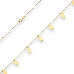 0,7mm Fantasiekette Kette Collier Anhänger Tropfen aus 375 Gold Gelbgold 45cm