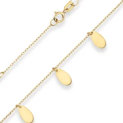 0,7mm Fantasiekette Kette Collier Anhänger Tropfen aus 375 Gold Gelbgold 45cm