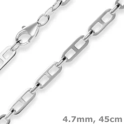 4,7mm Fantasiekette Silberkette Collier Halskette aus 925 Silber 45cm