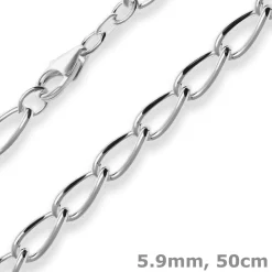 5,9mm Fantasiekette Silberkette Collier Halskette aus 925 Silber 50cm