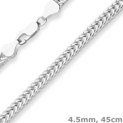 4,5mm Fantasiekette Silberkette Collier Halskette aus 925 Silber 45cm