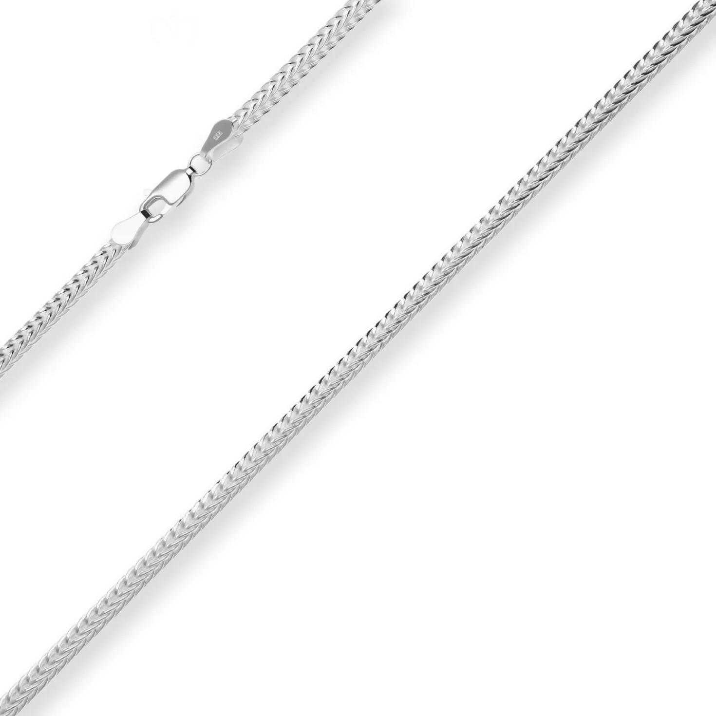 2,7mm Fantasiekette Silberkette Collier Halskette aus 925 Silber 45cm