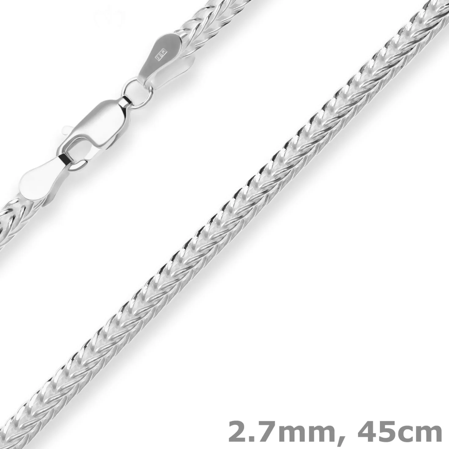 2,7mm Fantasiekette Silberkette Collier Halskette aus 925 Silber 45cm