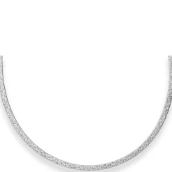4,2mm Fantasiekette Silberkette Collier Halskette aus 925 Silber rhodiniert 45cm