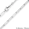 3,8mm Fantasiekette Silberkette Collier Paper-Clip Halskette aus 925 Silber 70cm