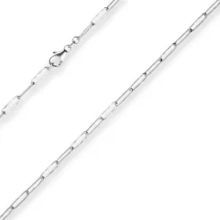 3,8mm Fantasiekette Silberkette Collier Paper-Clip Halskette aus 925 Silber 50cm