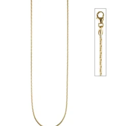 1,7mm feine Kobrakette Halskette Collier aus 333 Gold Gelbgold oval Damen 50cm