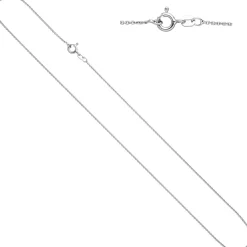 1,1mm feine Rundanker-Kette Halskette Collier aus 925 Silber rhodiniert 40cm