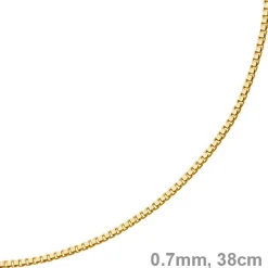 0,7mm feine Venezianerkette Echt Gold 585 Gelbgold Kette Halskette 38cm