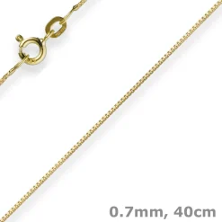 0,7mm feine Venezianerkette Echt Gold 585 Gelbgold Kette Halskette 40cm