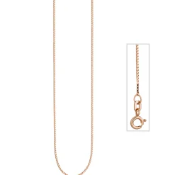 0,8mm feine Venezianerkette Kette Collier aus 925 Silber rotgold vergoldet 42cm
