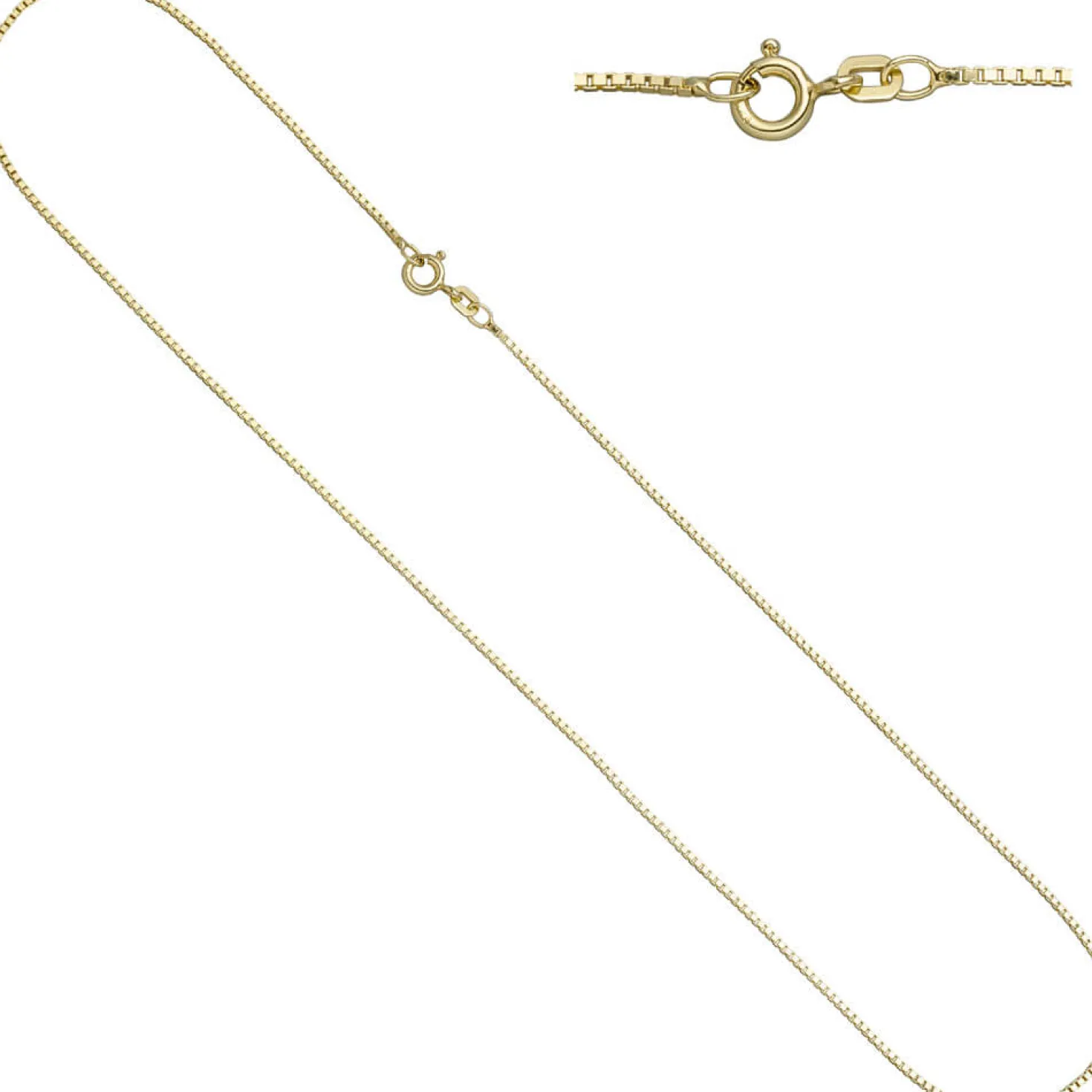0,9mm feine Venezianerkette Kette Collier Halskette 925 Silber vergoldet 42cm