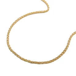 1,1mm feine Zopfkette Halskette aus 9Kt 375 Gold Gelbgold 45cm