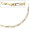 5,7mm Figarokette Collier Kette 333 Gold Gelbgold Weißgold Unisex 50cm