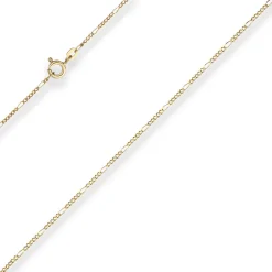 1,5mm Figarokette diamantiert Collier Halskette aus 585 Gold Gelbgold 50cm