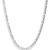 3,9mm Figarokette diamantiert Collier Halskette aus 925 Silber rhodiniert 55cm