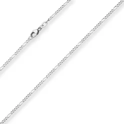1,9mm Figarokette diamantiert Collier Halskette aus 925 Silber rhodiniert 55cm