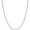 2,2mm Figarokette diamantiert Collier Halskette aus 925 Silber rhodiniert 50cm