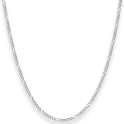 1,9mm Figarokette diamantiert Collier Halskette aus 925 Silber rhodiniert 60cm