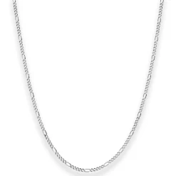 1,9mm Figarokette diamantiert Collier Halskette aus 925 Silber rhodiniert 40cm