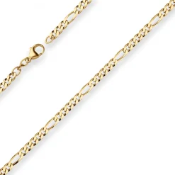 4,3mm Figarokette diamantiert Kette Collier Halskette aus 333 Gold Gelbgold 60cm