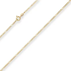 1,9mm Figarokette diamantiert Kette Collier Halskette aus 585 Gold Gelbgold 45cm