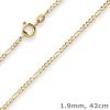 1,9mm Figarokette diamantiert Kette Collier Halskette aus 585 Gold Gelbgold 42cm