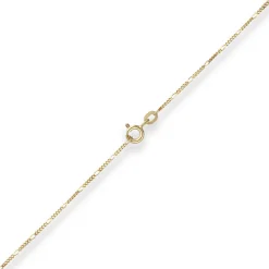 1,1mm Figarokette diamantiert Kette Collier Halskette aus 375 Gold Gelbgold 36cm