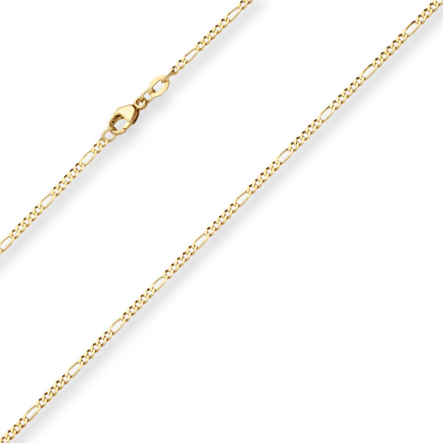1,9mm Figarokette diamantiert Kette Collier Halskette aus 375 Gold Gelbgold 50cm