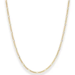1,9mm Figarokette diamantiert Kette Collier Halskette aus 375 Gold Gelbgold 50cm
