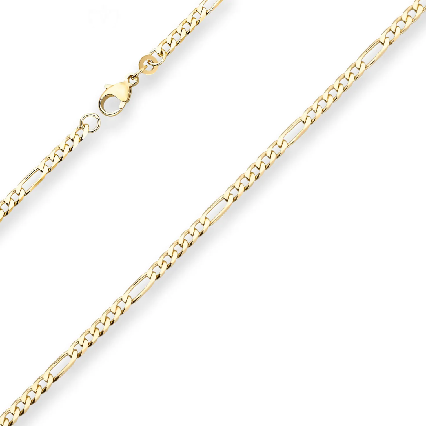 3,4mm Figarokette diamantiert Kette Collier Halskette aus 333 Gold Gelbgold 45cm